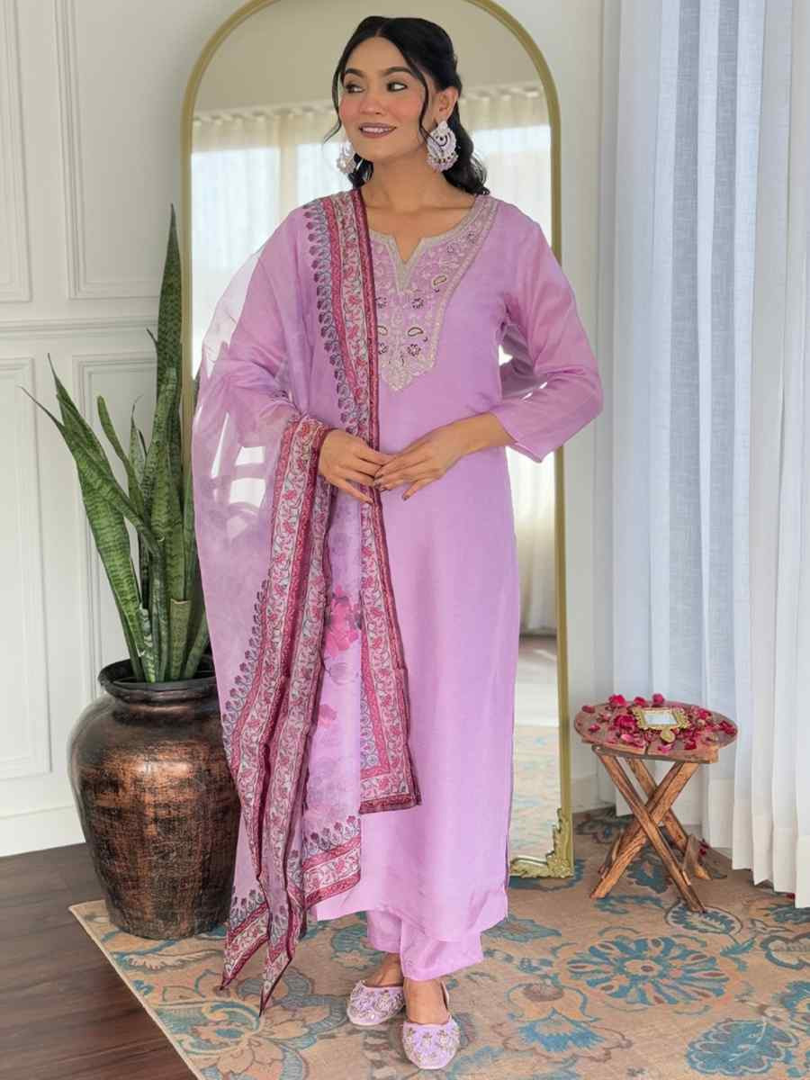 Baby Pink Rayon Embroidery Party Wedding Festival Casual Ready Pant Salwar Kameez