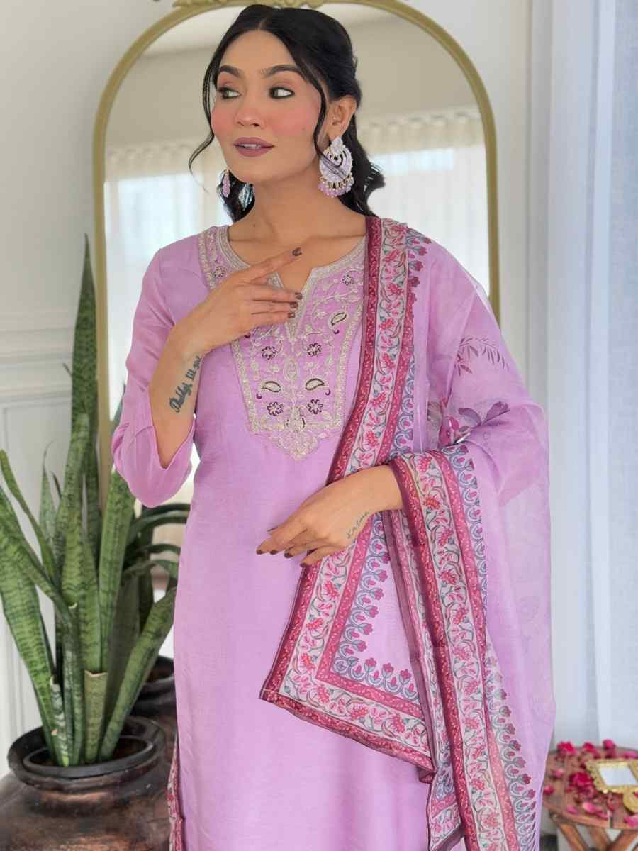 Baby Pink Rayon Embroidery Party Wedding Festival Casual Ready Pant Salwar Kameez