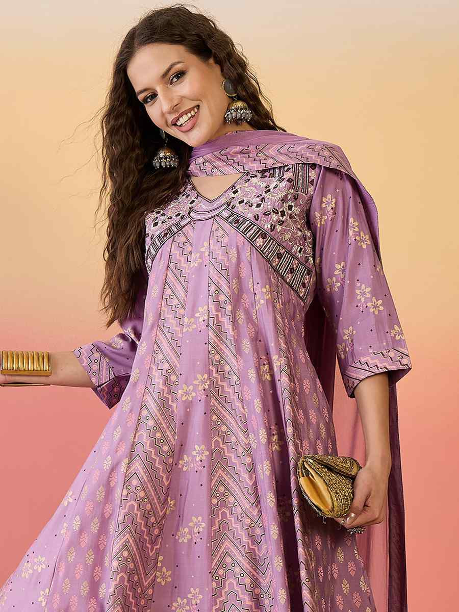 Baby Pink Roman Silk Embroidered Festival Casual Ready Palazzo Pant Salwar Kameez