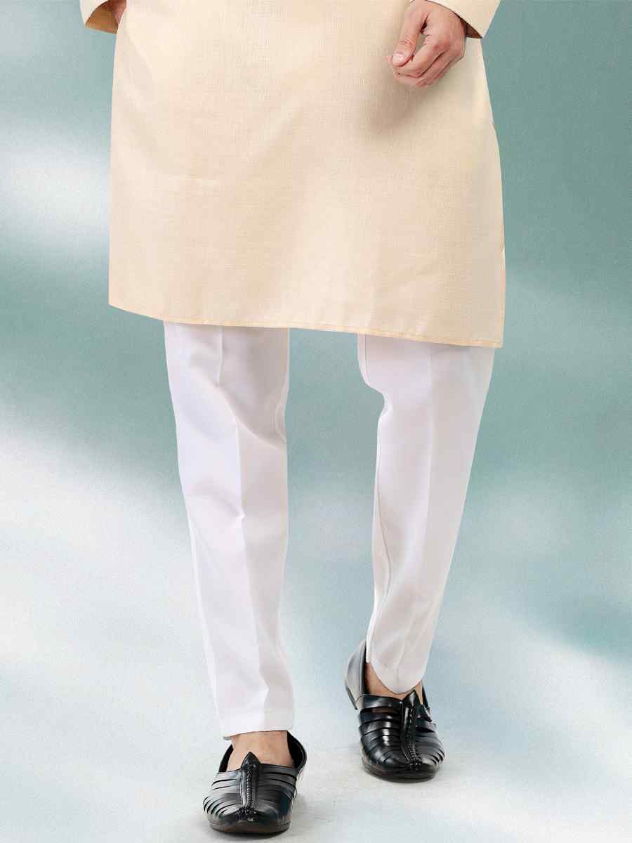 Baige Premium Linen Cotton Woven Festival Party Kurta