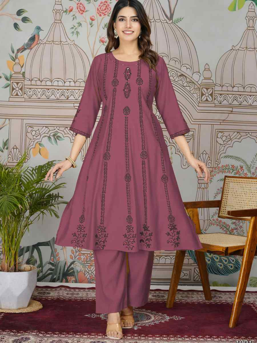 Beet Viscose Roman Silk Printed Festival Casual Kurti