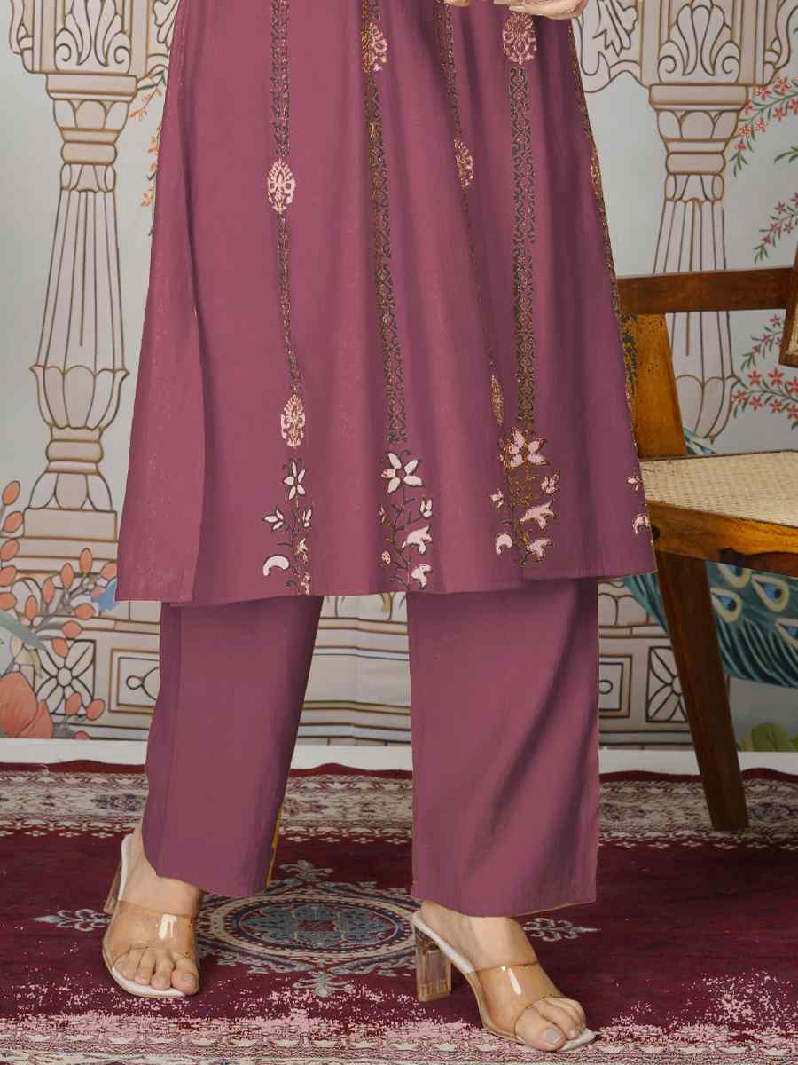 Beet Viscose Roman Silk Printed Festival Casual Kurti