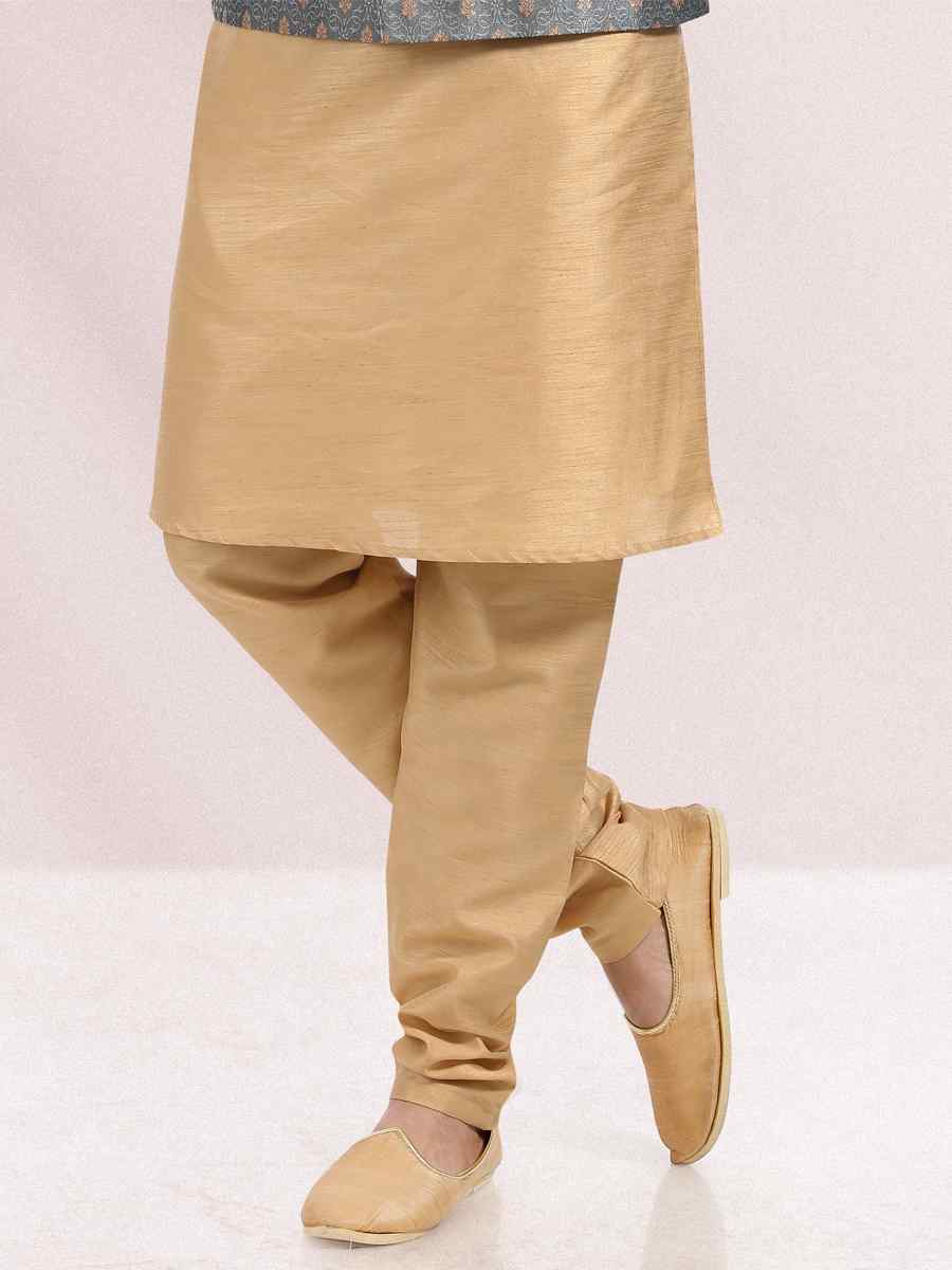 Beige Art Banarasi Silk Woven Festival Wedding Kurta