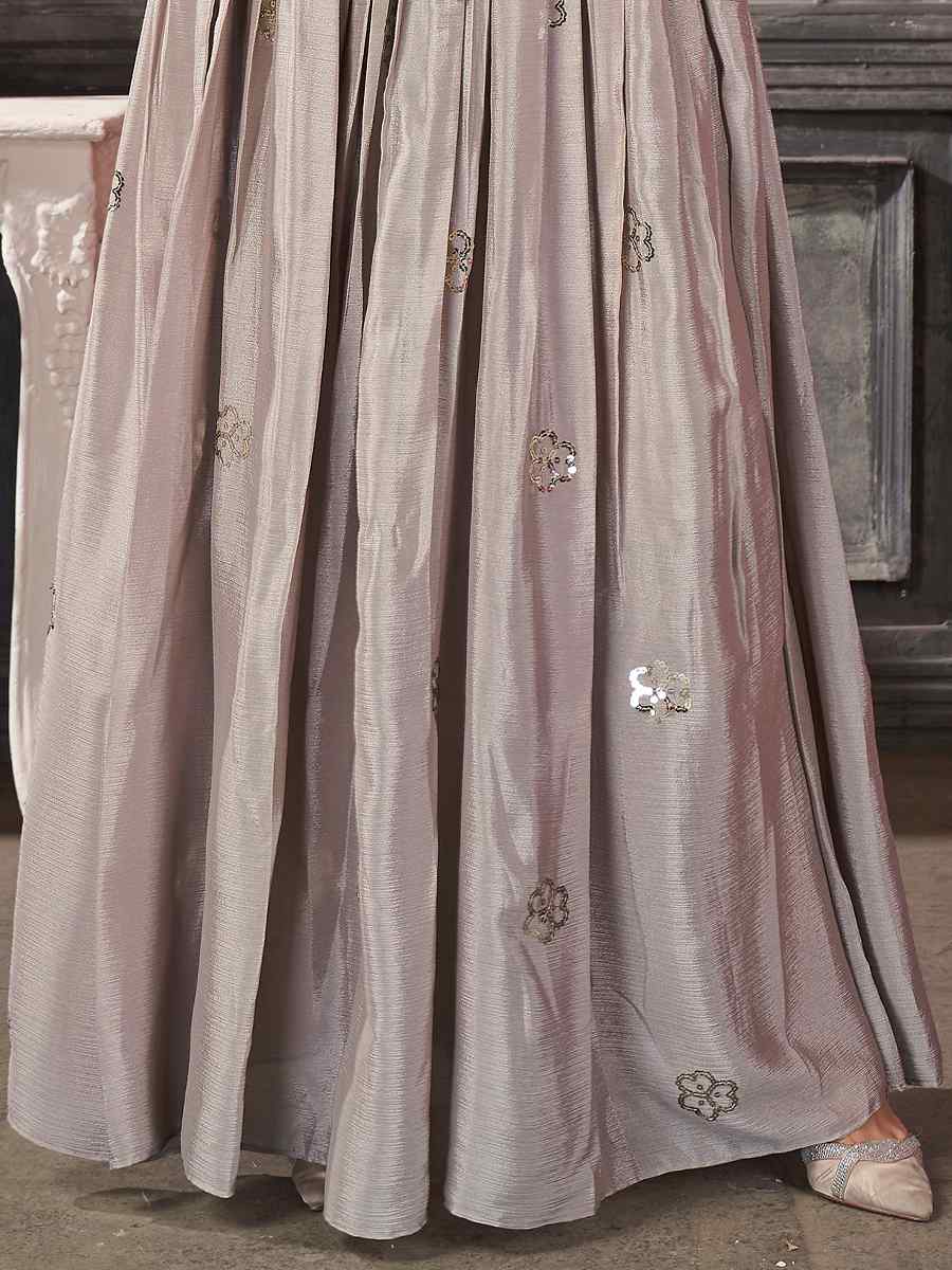Beige Art Silk Embroidery Festival Wedding Circular Ready Lehenga Choli