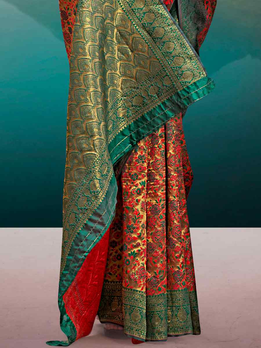 Beige Banarasi Silk Printed Printed Festival Contemporary Saree