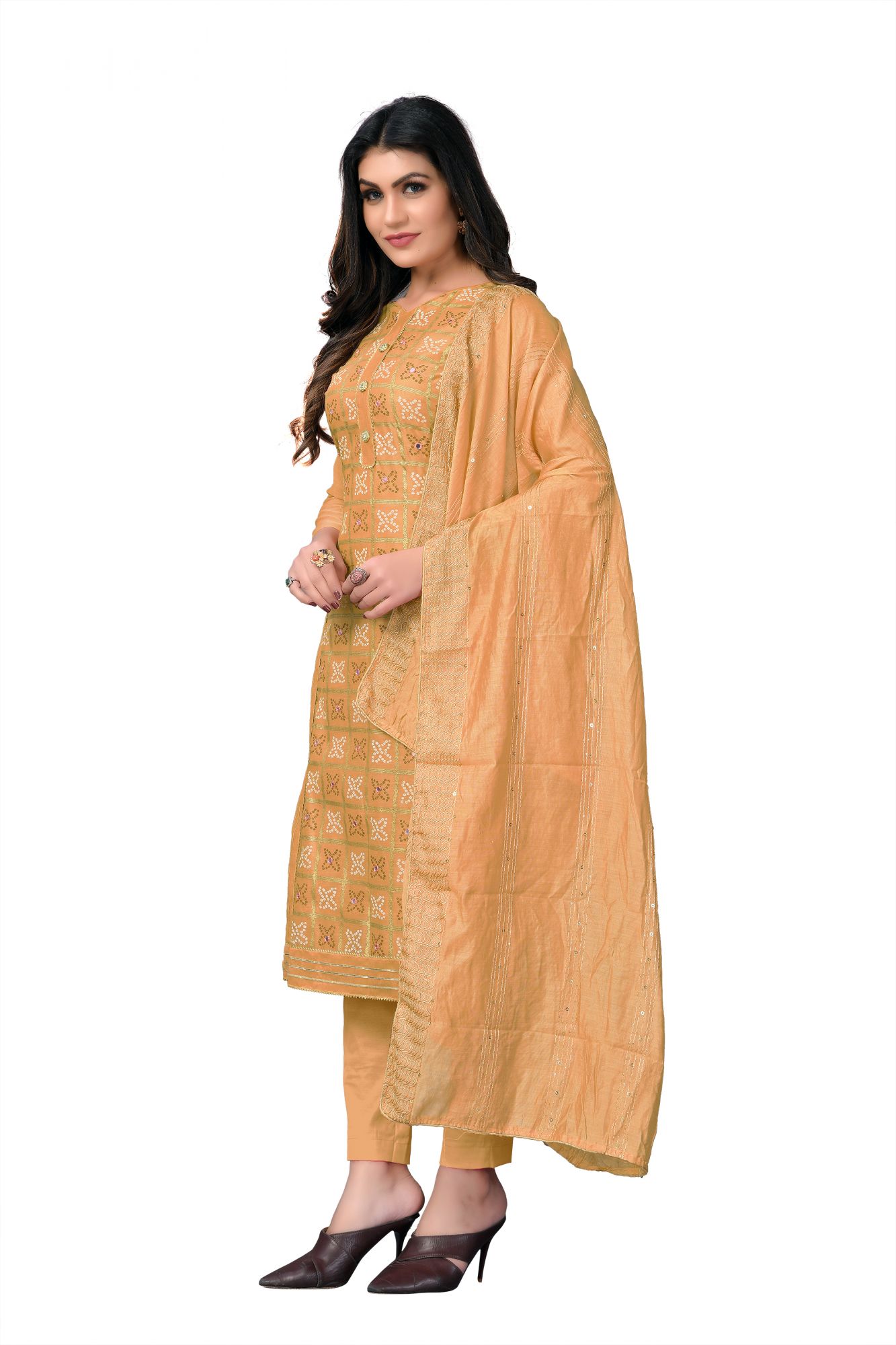 Beige Embroidery Festival Party Pant Salwar Kameez