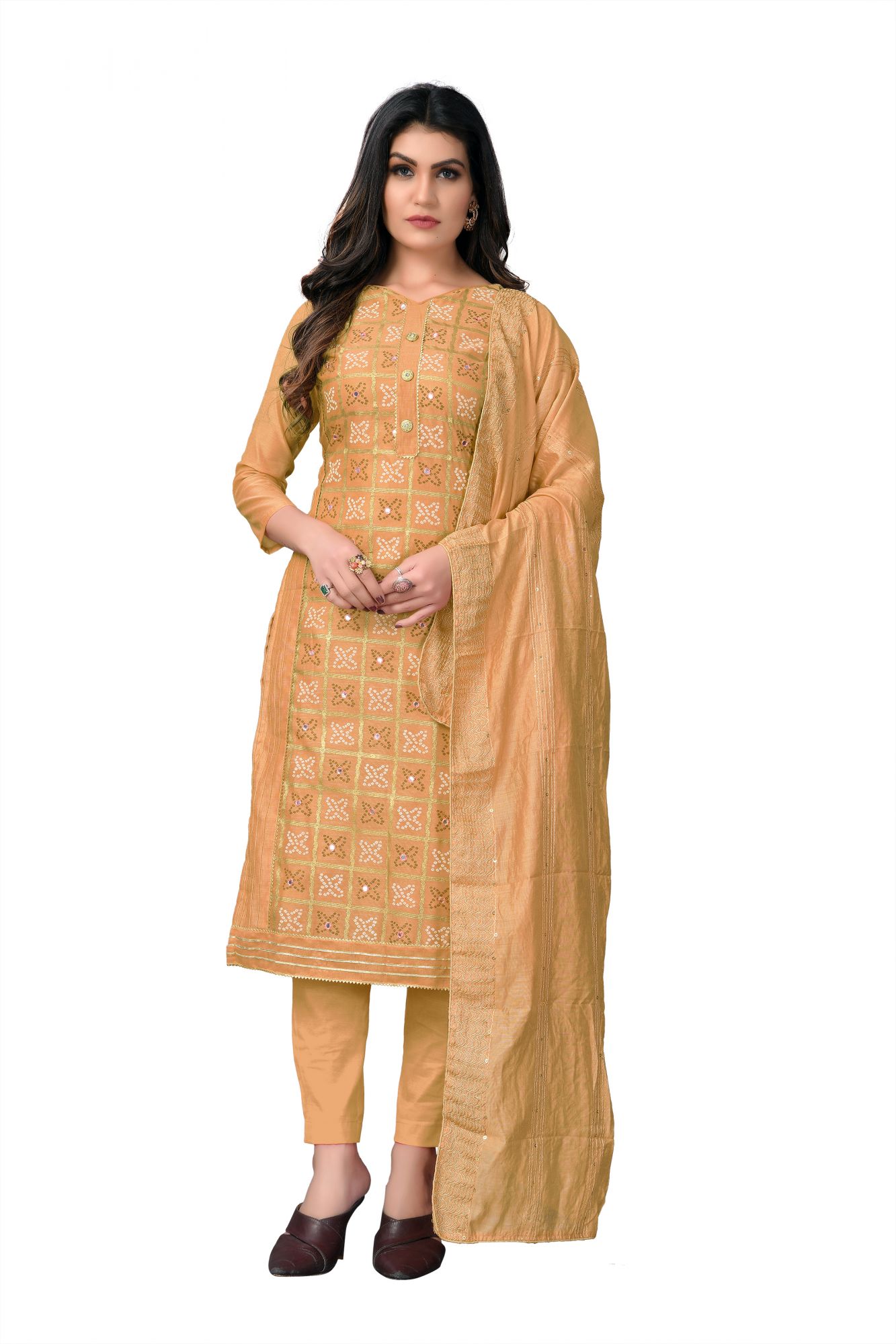 Beige Embroidery Festival Party Pant Salwar Kameez