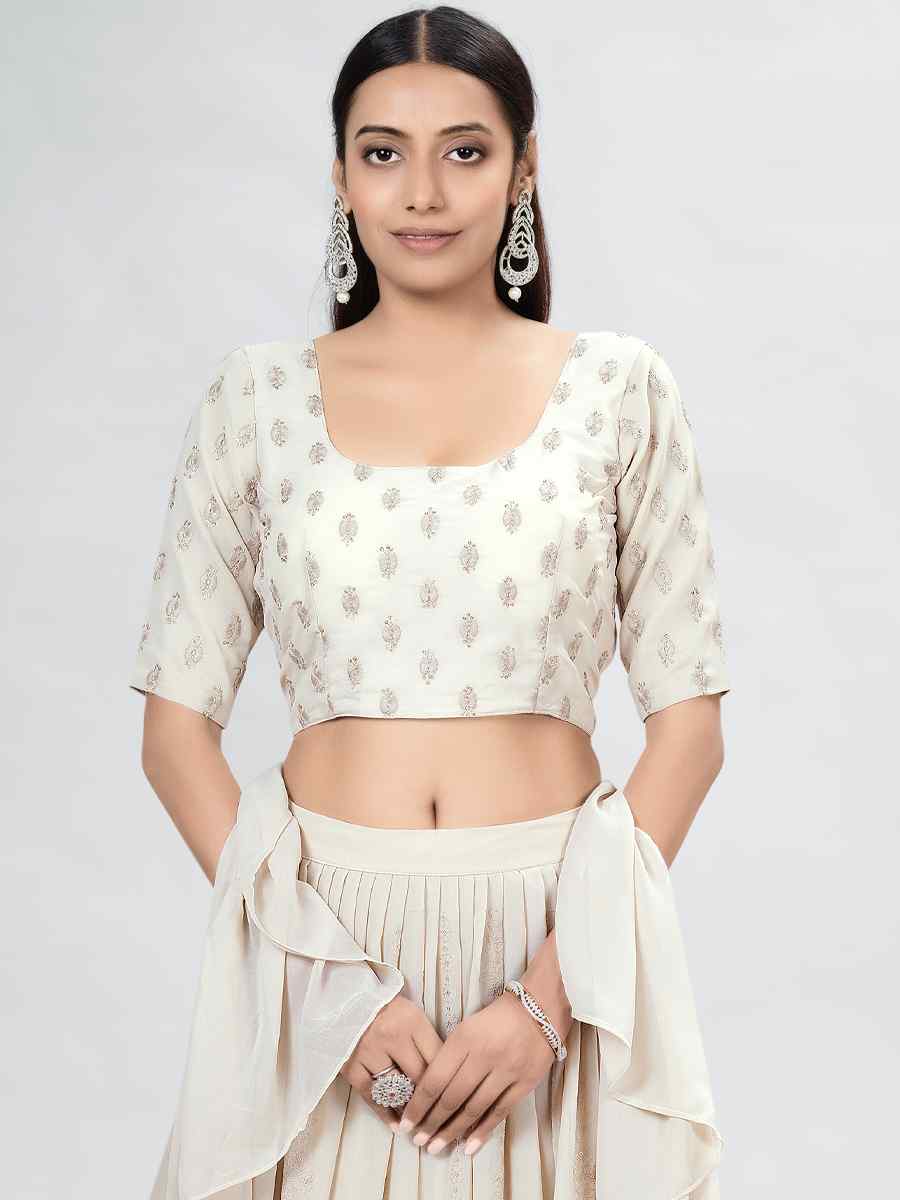 Beige Georgette Sequins Festival Party Wear Circular Lehenga Choli