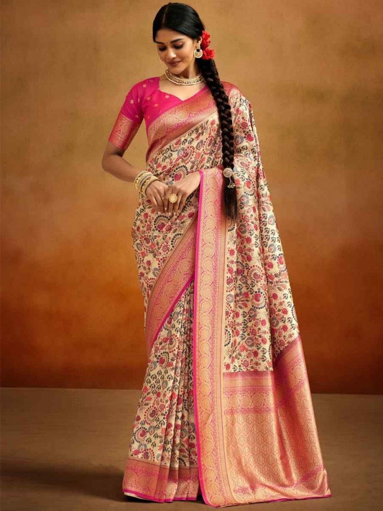 Buy SUTRAM Women's Vichitra Silk Dark Blue Saree with Unstitch Blouse Piece  at Amazon.in