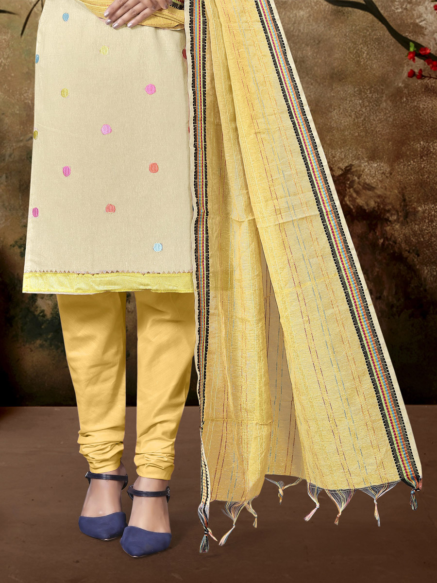 Beige Khadi Cotton Printed Casual Festival Pant Salwar Kameez