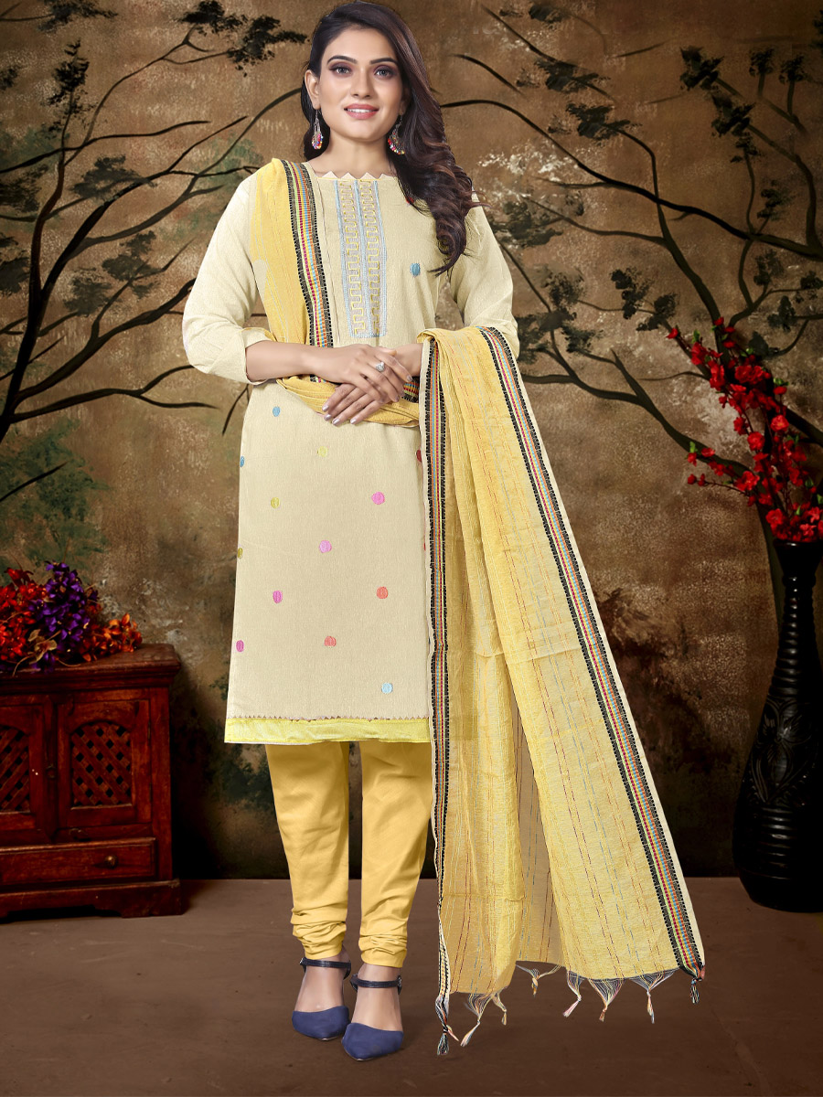 Light Grey Color Khadi printed Straight Cut Salwar Suit – Boutique4India