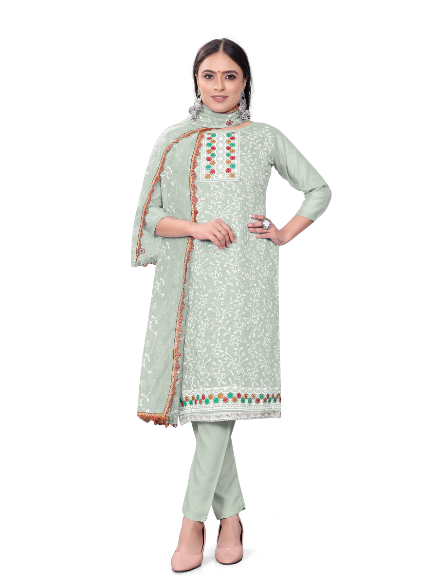 Beige Modal Chanderi Embroidered Casual Festival Churidar Salwar Kameez