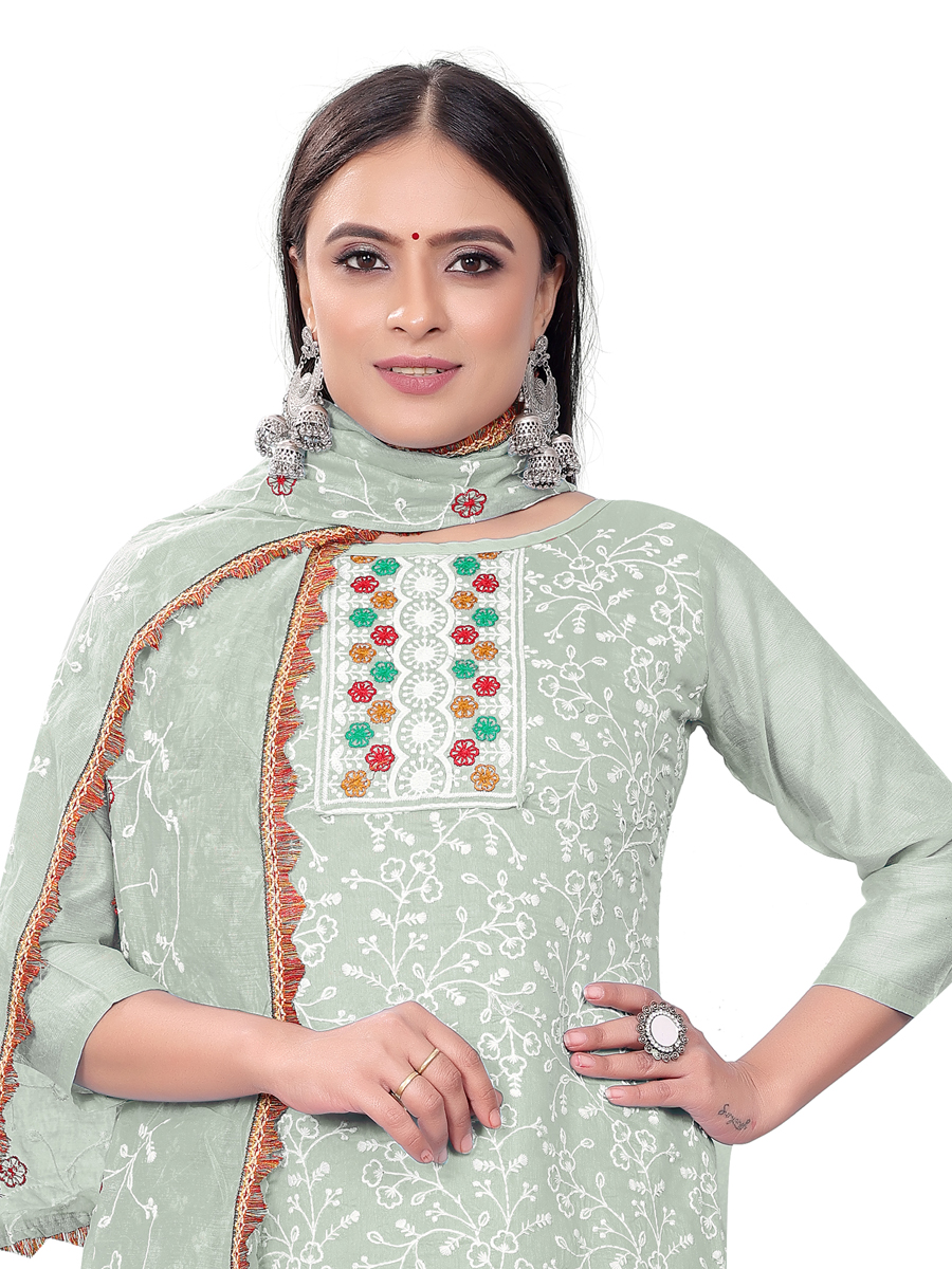 Beige Modal Chanderi Embroidered Casual Festival Churidar Salwar Kameez