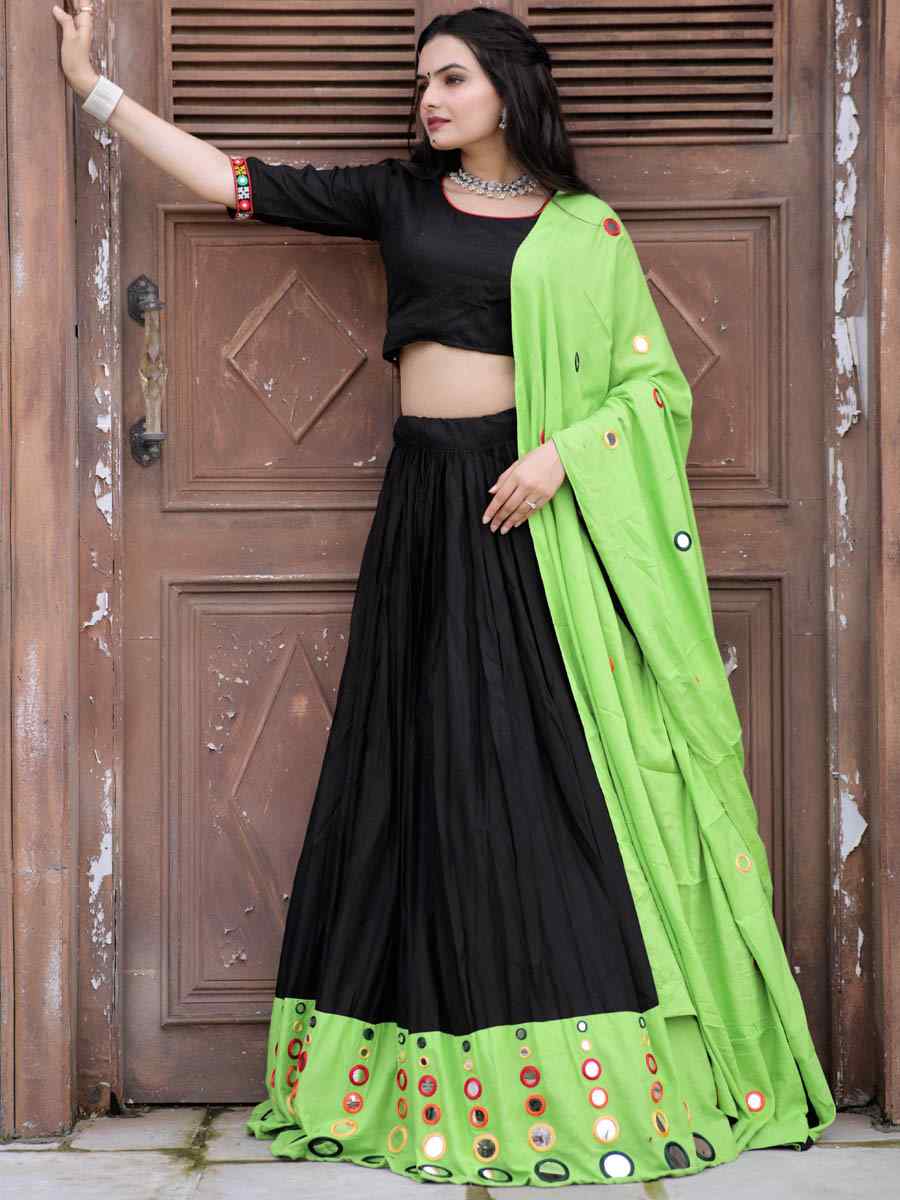 Navaratri Special Black Multi Digital Print Work Lehenga Choli