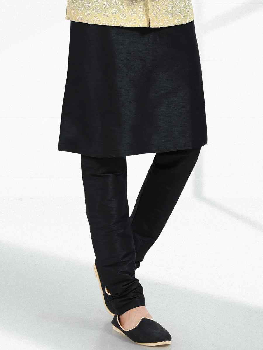 Black Art Banarasi Silk Woven Festival Party Kurta