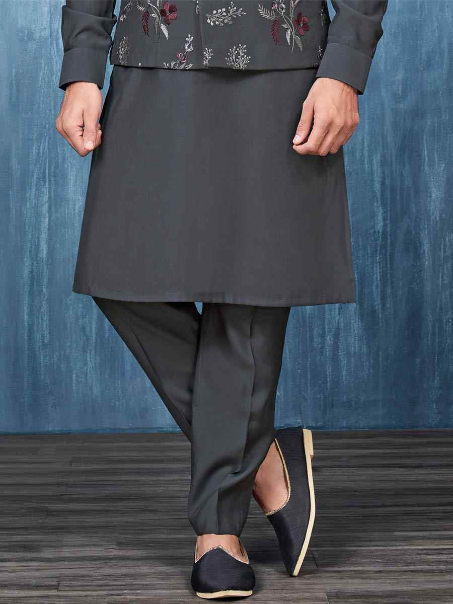 Black Art Banarasi Silk Woven Festival Wedding Kurta