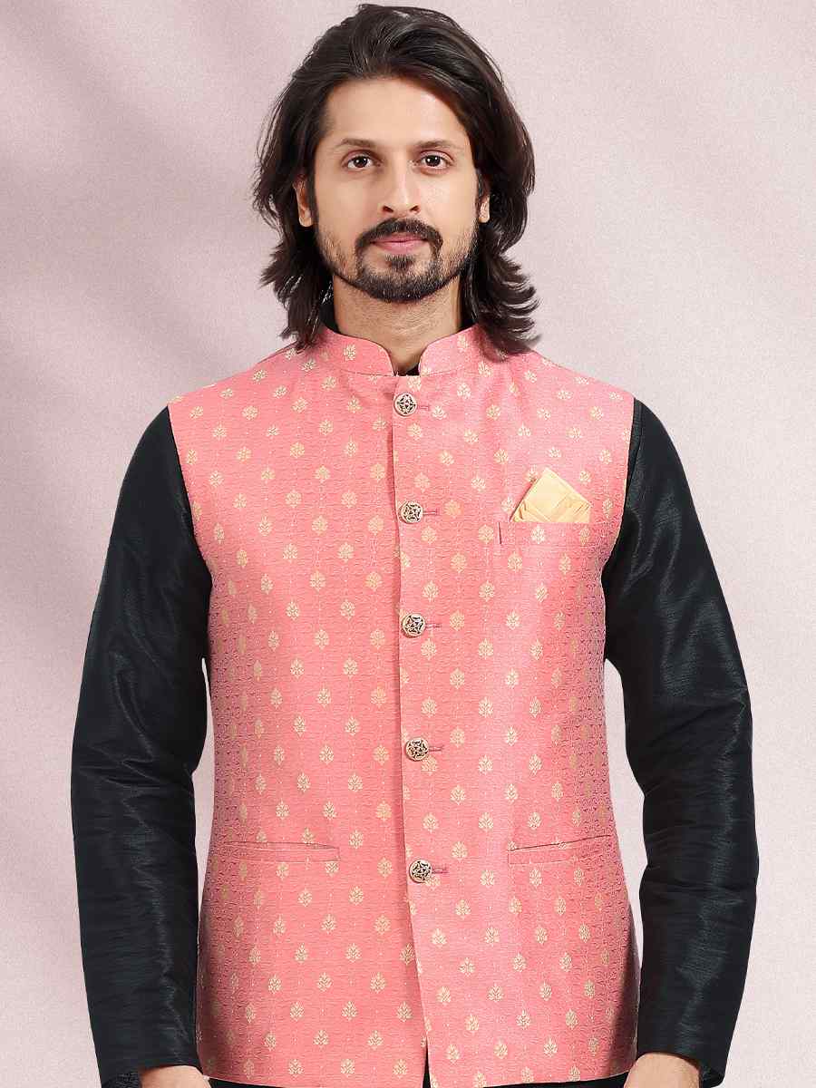 Black Art Banarasi Silk Woven Festival Wedding Kurta