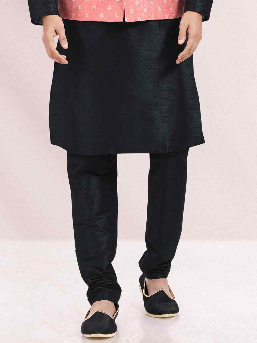 Black Art Banarasi Silk Woven Festival Wedding Kurta