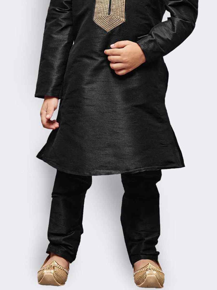 Black Art Dupion Zardosi Festival Kurta Pyjama Boys Wear