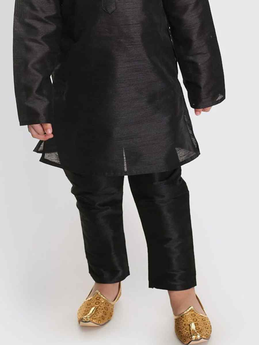 Black Art Dupion Zardosi Festival Kurta Pyjama Boys Wear