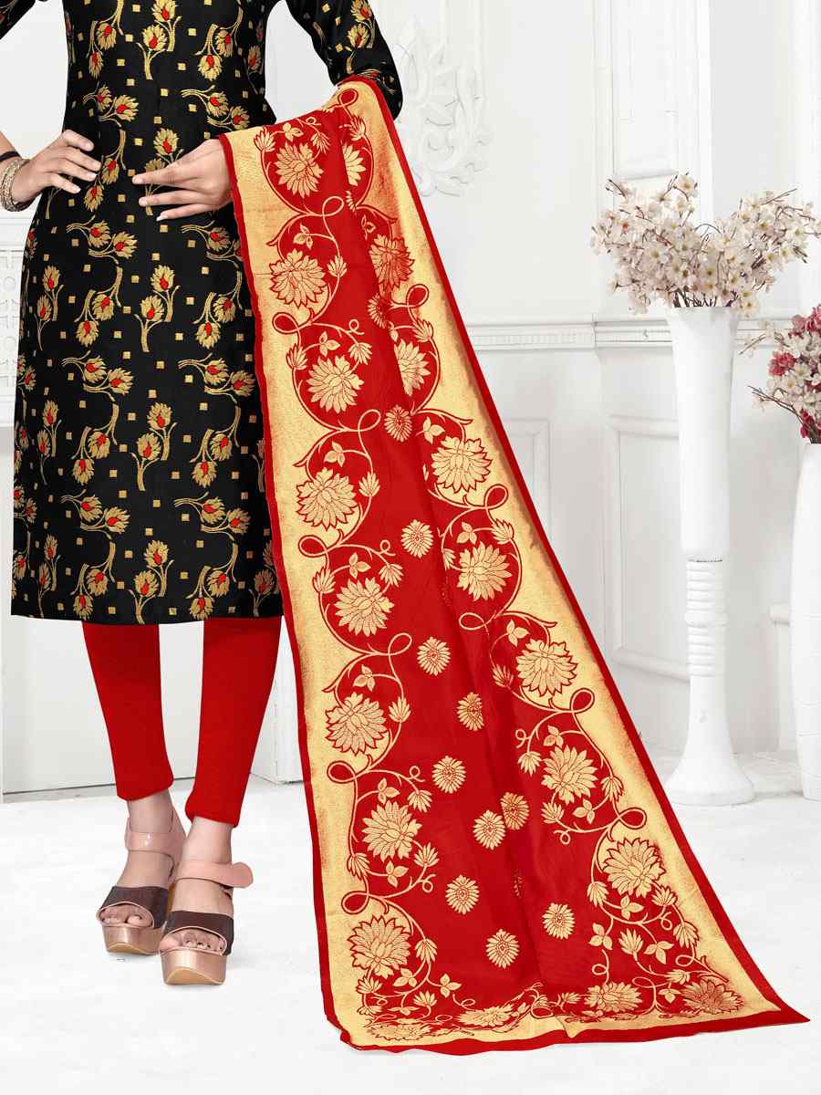 Black Banarasi Silk Handwoven Wedding Festival Pant Salwar Kameez