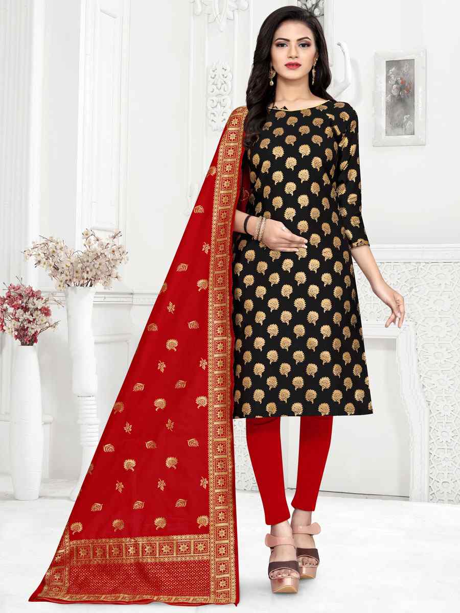 Black Banarasi Silk Handwoven Wedding Festival Pant Salwar Kameez
