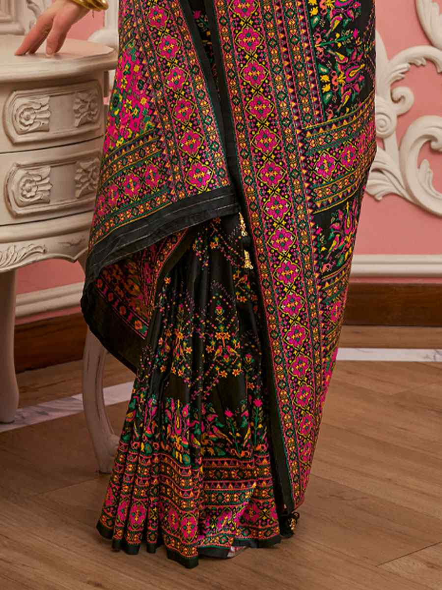 Black Banarasi Silk Zari Handwoven Casual Reception Festival Wedding Fancy Classic Style Sarees