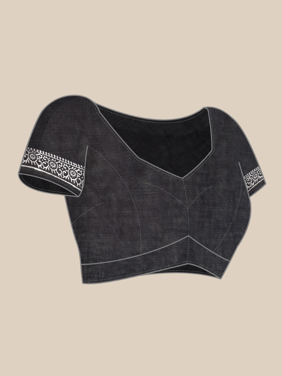 Black Cotton Printed Festival Casual Contemporary Sarees