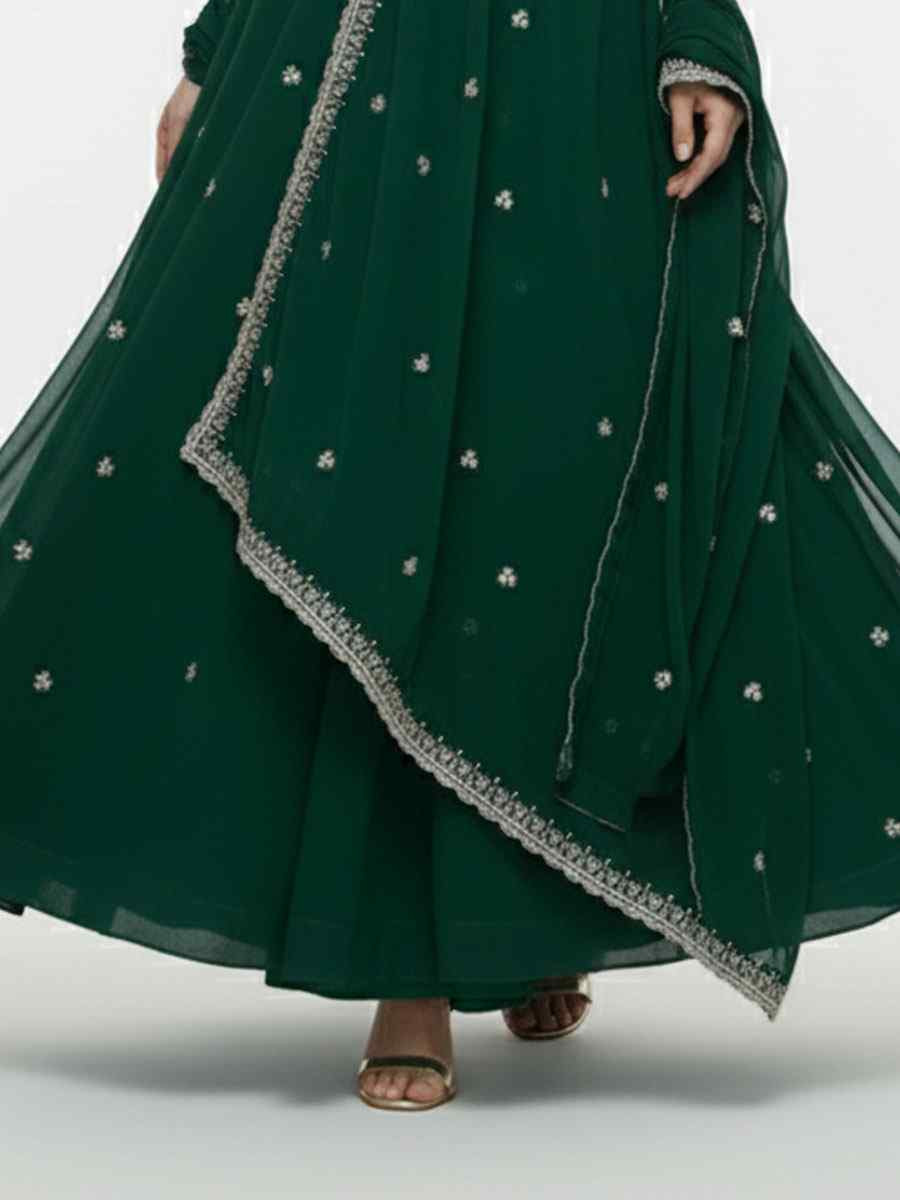 Black Fox Georgette Embroidery Party Wedding Festival Casual Ready Anarkali Salwar Kameez