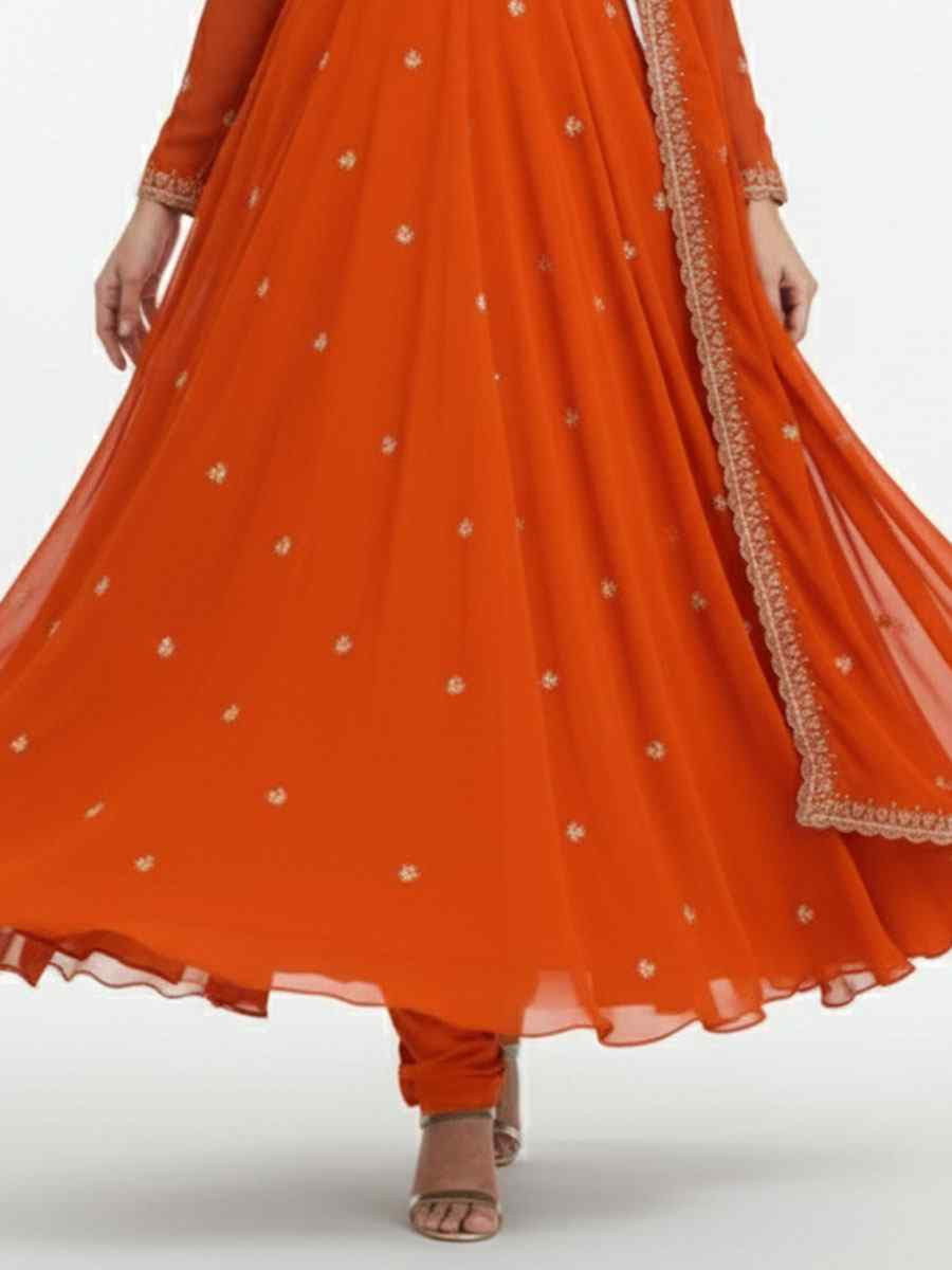 Black Fox Georgette Embroidery Party Wedding Festival Casual Ready Anarkali Salwar Kameez