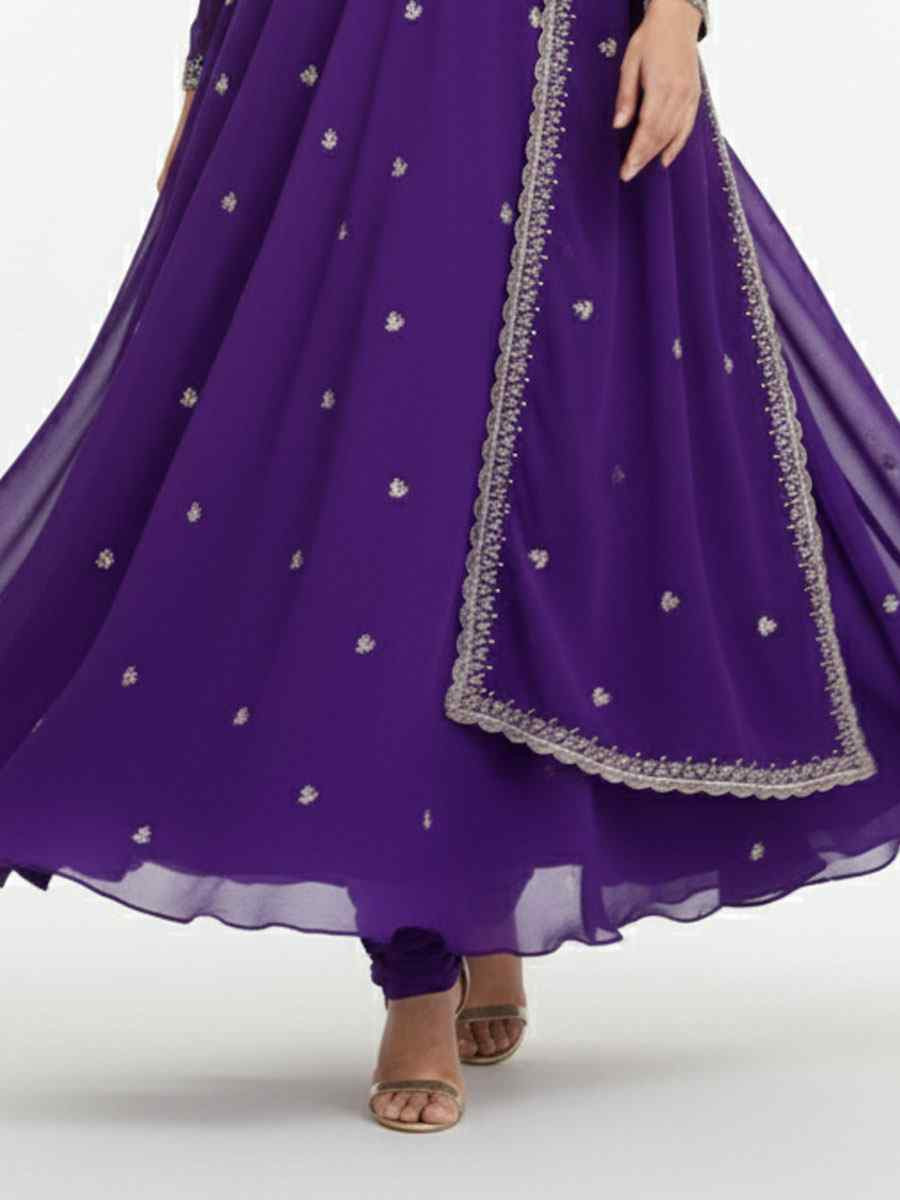 Black Fox Georgette Embroidery Party Wedding Festival Casual Ready Anarkali Salwar Kameez