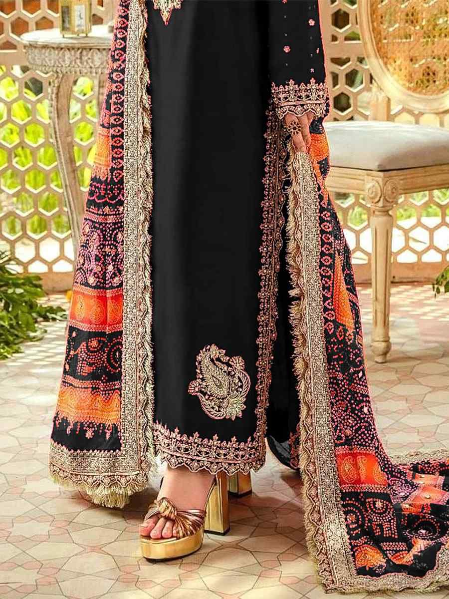Black Georgette Embroidered Festival Casual Pant Salwar Kameez