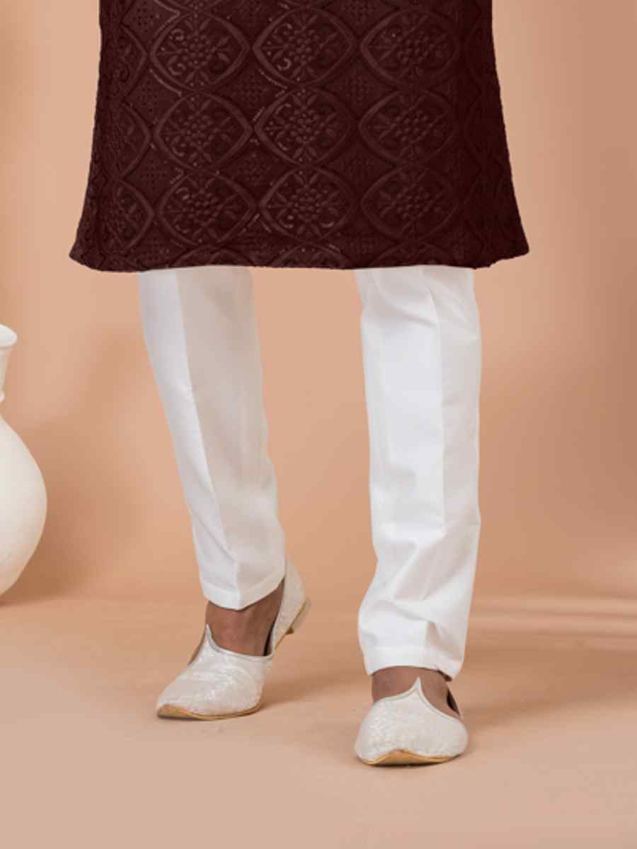 Black Georgette Embroidered Festival Wedding Kurta