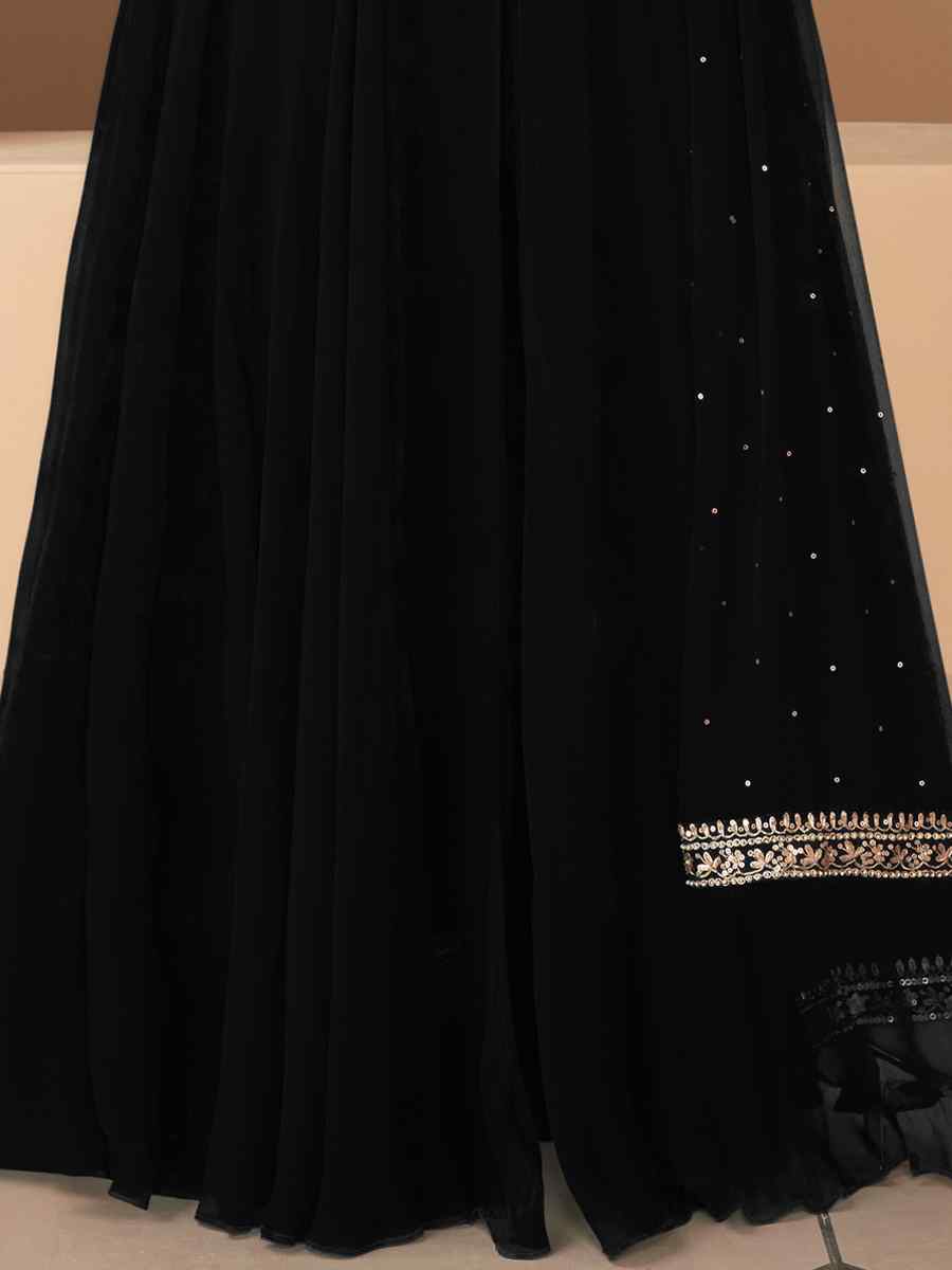 Black Heavy Georgette Embroidered Party Wedding Ready Anarkali Salwar Kameez