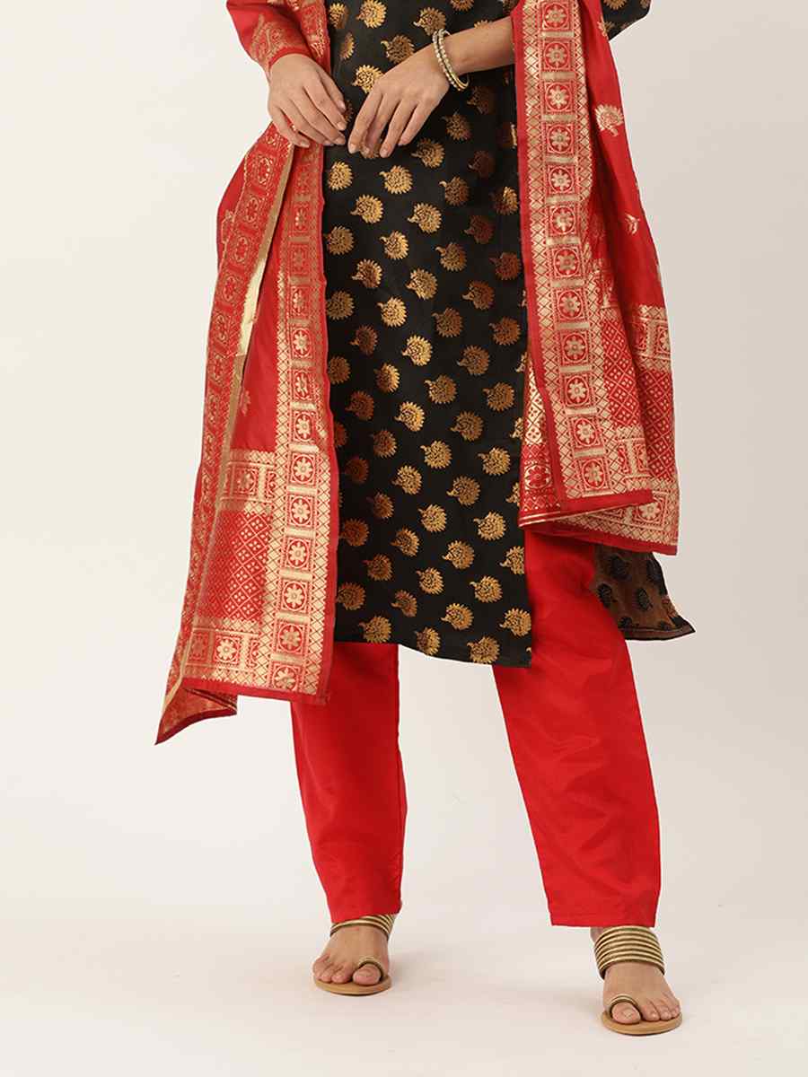 Black Jacquard Embroidered Party Casual Pant Salwar Kameez