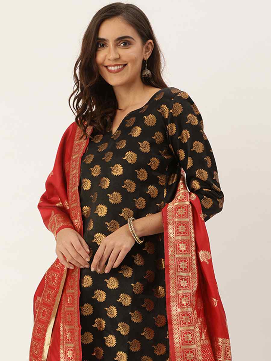 Black Jacquard Embroidered Party Casual Pant Salwar Kameez