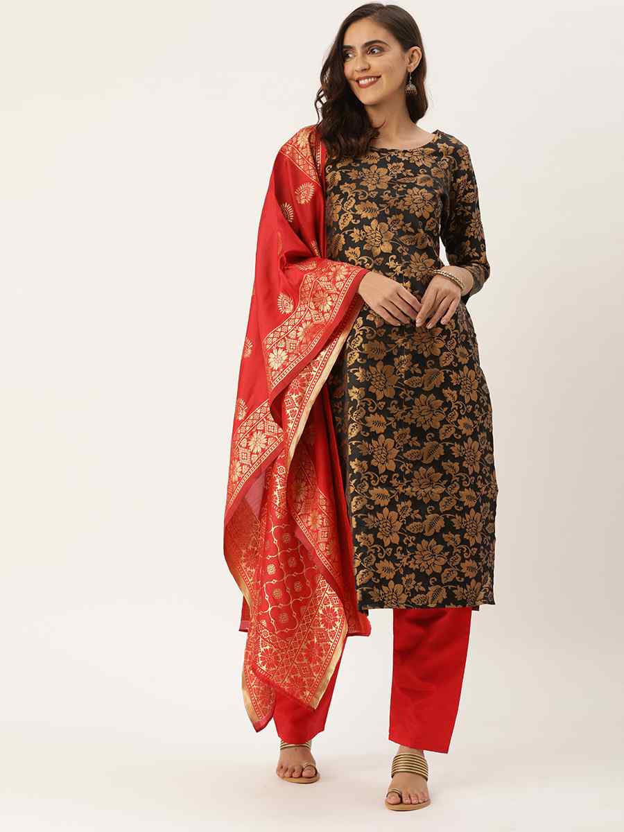 Black Jacquard Embroidered Party Casual Pant Salwar Kameez