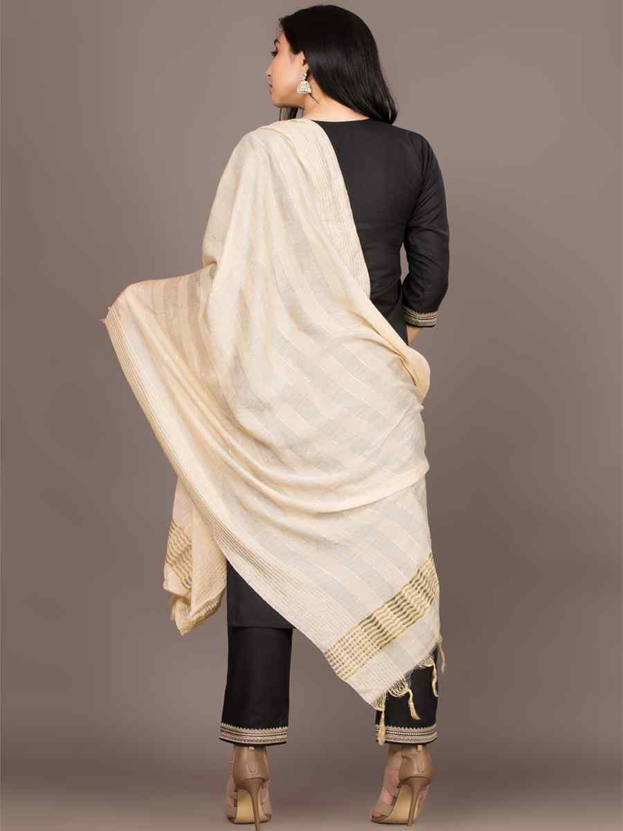 Black Magic Slub Embroidered Festival Casual Ready Pant Salwar Kameez