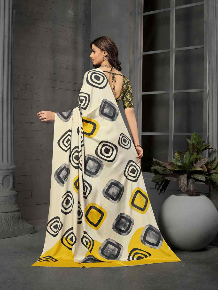Black Malai Crepe Silk Printed Casual Reception Festival Wedding Fancy Classic Style Sarees