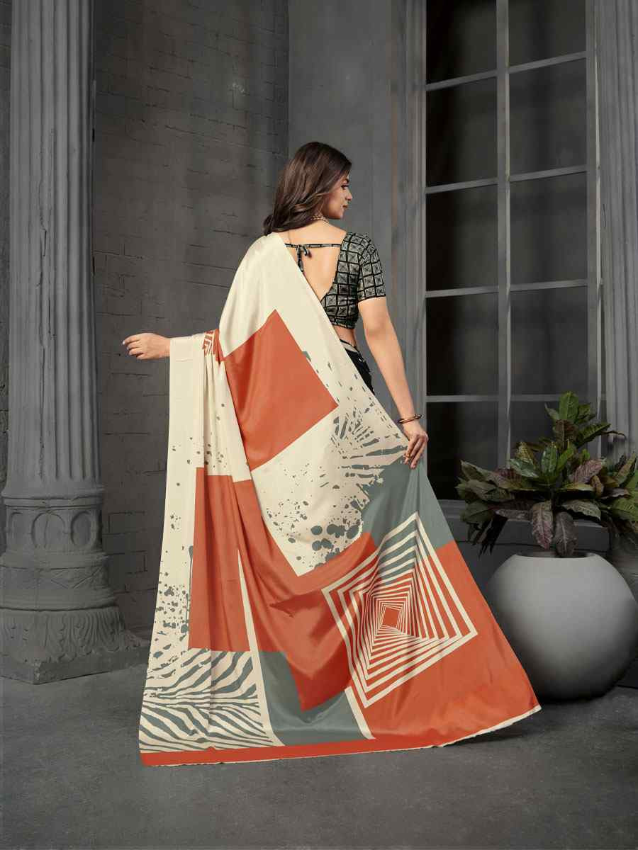 Black Malai Crepe Silk Printed Casual Reception Festival Wedding Fancy Classic Style Sarees