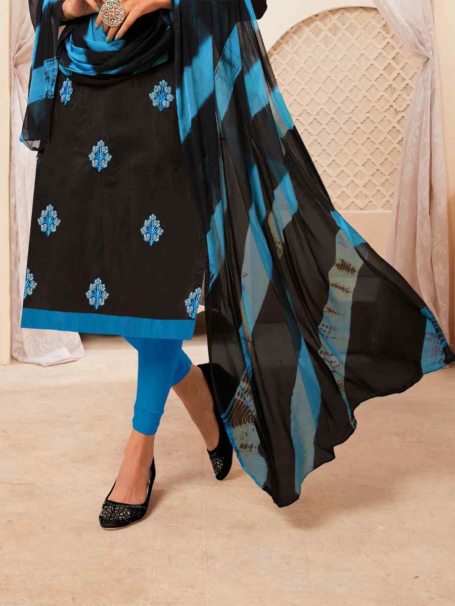 Black Modal Silk Printed Casual Festival Churidar Salwar Kameez