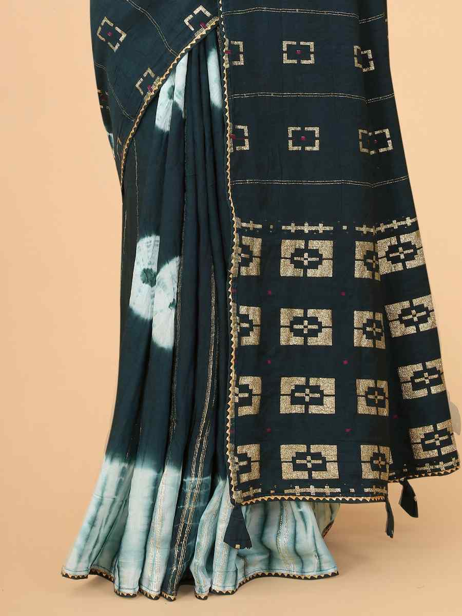 Black Modal Viscose Silk Printed Party Festival Contemporary Saree