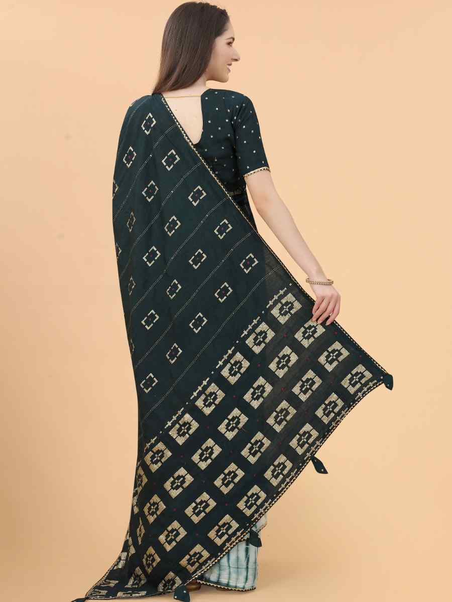 Black Modal Viscose Silk Printed Party Festival Contemporary Saree