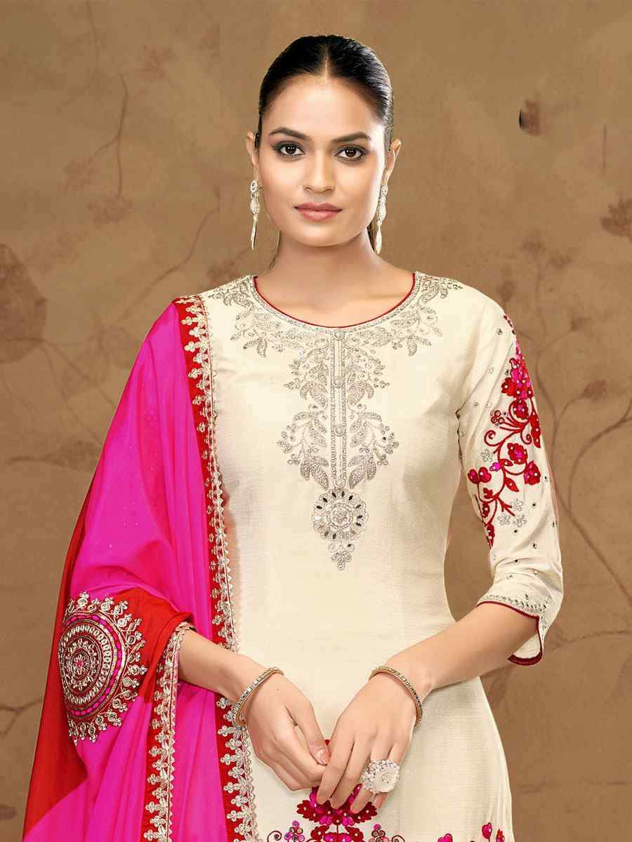 Black Premium Fiber Chinnon Embroidery Party Wedding Festival Casual Ready Palazzo Pant Salwar Kameez