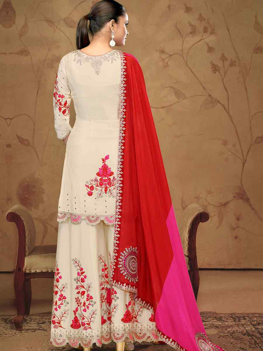 Black Premium Fiber Chinnon Embroidery Party Wedding Festival Casual Ready Palazzo Pant Salwar Kameez