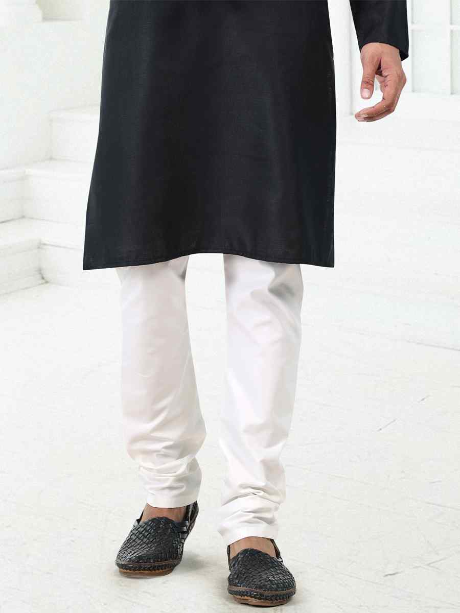 Black Premium Linen Cotton Woven Festival Wedding Kurta