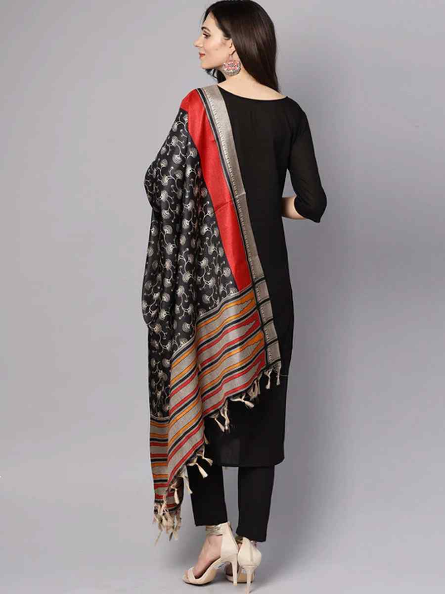 Black Pure Cotton Printed Festival Party Pant Salwar Kameez