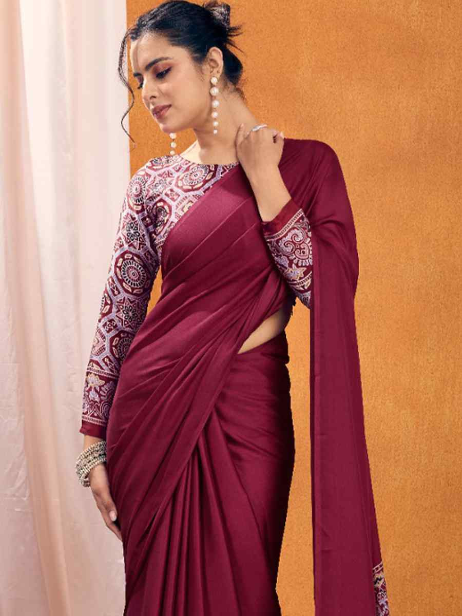 Black Satin Crape Printed Festival Wedding Fancy Heavy Border Saree