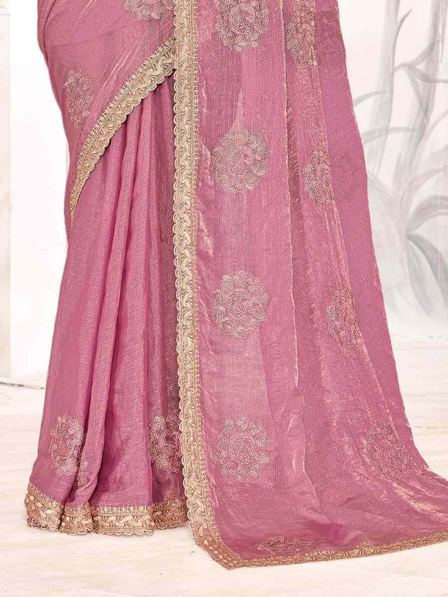 Black Silk Embroidered Festival Wedding Fancy Heavy Border Saree