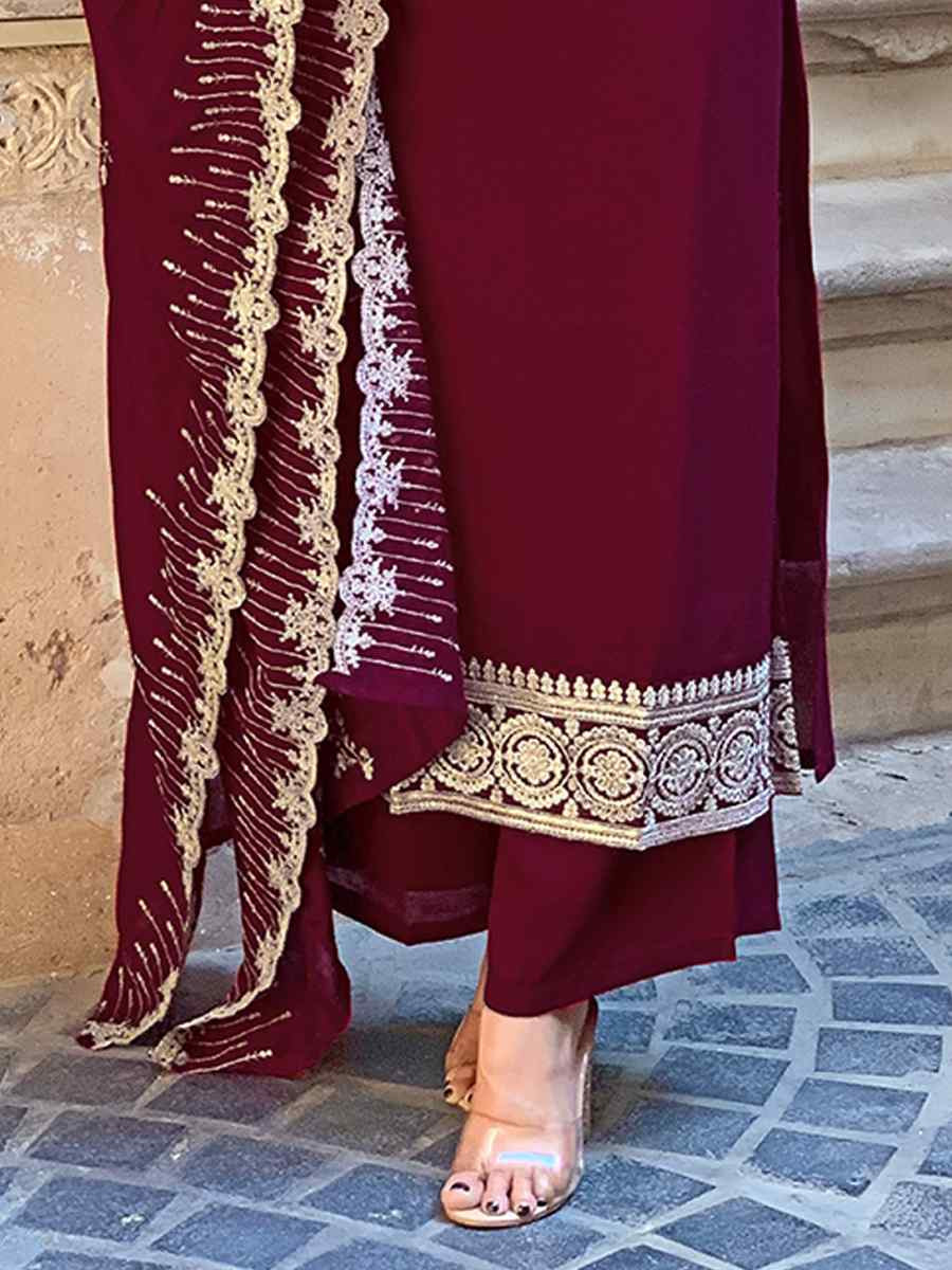 Black Vichitra Silk Embroidery Party Wedding Festival Casual Ready Pant Salwar Kameez